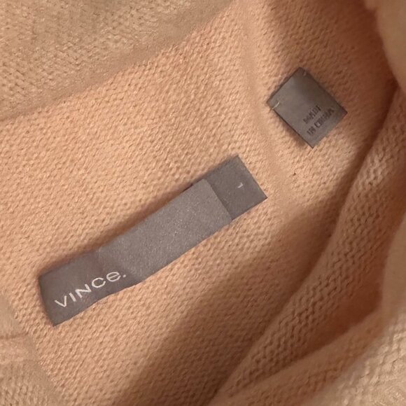 VINCE | Blush Wool & Cashmere Turtleneck Sweater Dress - Picture 2 of 6